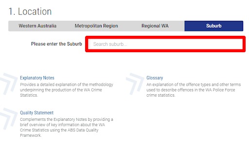 wa police crime statistics screenshot